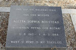 BOUSTEAD Aletta Sophia formerly HEYNS nee BOTMA 1912-1984