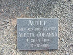 AUTEF Aletta Johanna 1914-1995