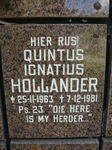HOLLANDER Quintus Ignatius 1963-1981