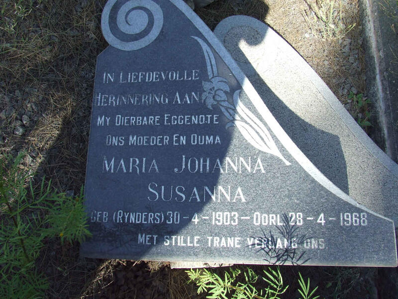 ? Maria Johanna Susanna nee RYNDERS 1903-1968