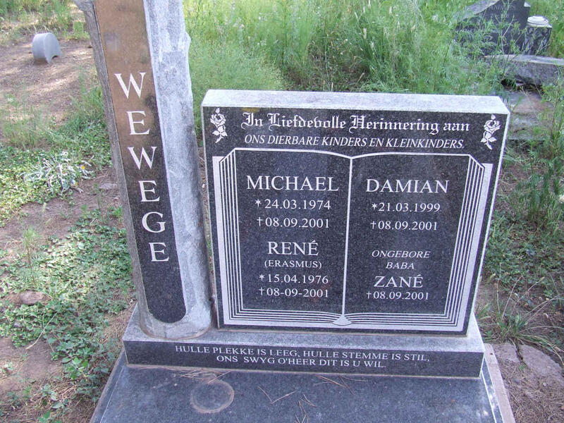 WEWEGE Michael 1974-2001 & Rene ERASMUS 1976- 2001 :: WEWEGE Damian 1999-2001 :: WEWEGE Zané -2001