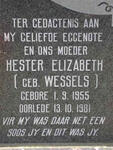 FOURIE Hester Elizabeth nee WESSELS 1955-1981 