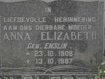 PLESSIS Jacobus A., du 1890-1960 & Anna Elizabeth ENSLIN 1908-1987 :: DU PLESSIS Bertie 1944-1987