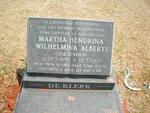 KLERK Martha Hendrina Wilhelmina Alberts, de nee  SINDEN 1895-1985