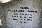 FOURIE Alida Magdalena nee SIMPSON 1915-1978
