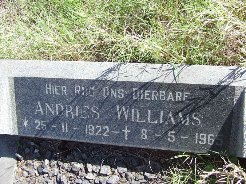 WILLIAMS Andries 1922-1965