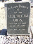 COCKS Cecil William -1958