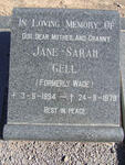 GELL Jane Sarah formerly WADE 1894-1978