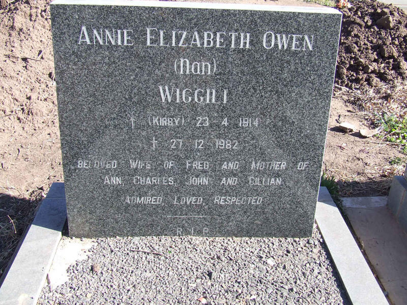 WIGGILL Annie Elizabeth Owen nee KIRBY 1914-1982