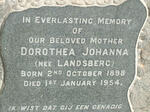 BLERK Dorothea Johanna, van nee LANDSBERG 1898-1954