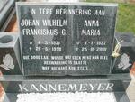 KANNEMEYER Johan Wilhelm Franciskus G. 1921-1998 & Anna Maria 1927-2001