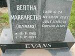 EVANS Bertha Margaretha nee HEYMANS 1962-1993