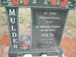 MULDER Nico 1953-1998