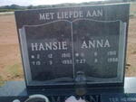 MALAN Hansie 1910-1992 & Anna 1916-1998