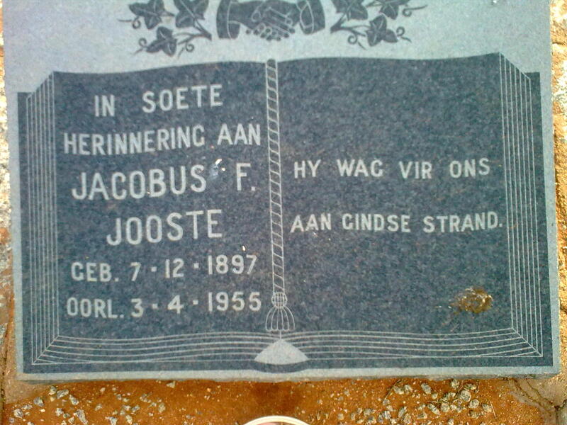 JOOSTE Jacobus F. 1897-1955
