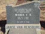 RENSBURG Maria C.S., Janse van 1894-1982