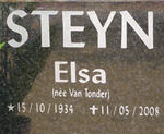 STEYN Elsa nee VAN TONDER 1934-2008