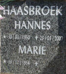 HAASBROEK Hannes 1950-2007 & Marie 1954
