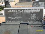 RENSBURG Daniel Jacobus, Janse van 1906-1987 & Marie VAN ZYL 1914-1999
