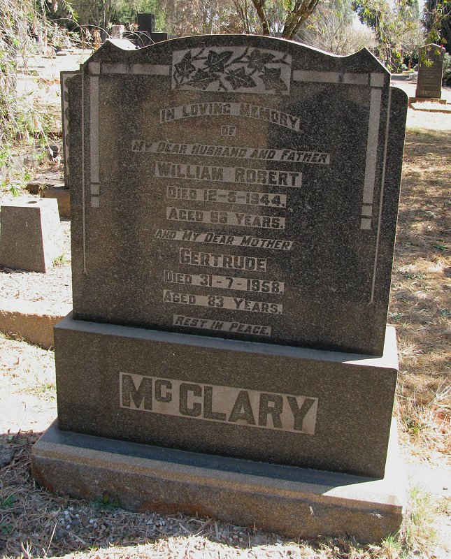 McCLARY William Robert -1944 & Gertrude -1958