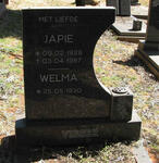 VISSER Japie 1926-1997 & Welma 1930-