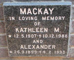 MACKAY Alexander 1899-1993 & Kathleen M. 1907-1988