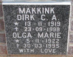 MAKKINK Dirk C.A. 1919-1998 & Olga Marie 1922-1995