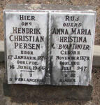 PERSEN Hendrik Christian 1875-1946 & Anna Maria Christina VAN TONDER 1878-1947