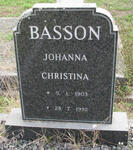 BASSON Johanna Christina 1903-1992