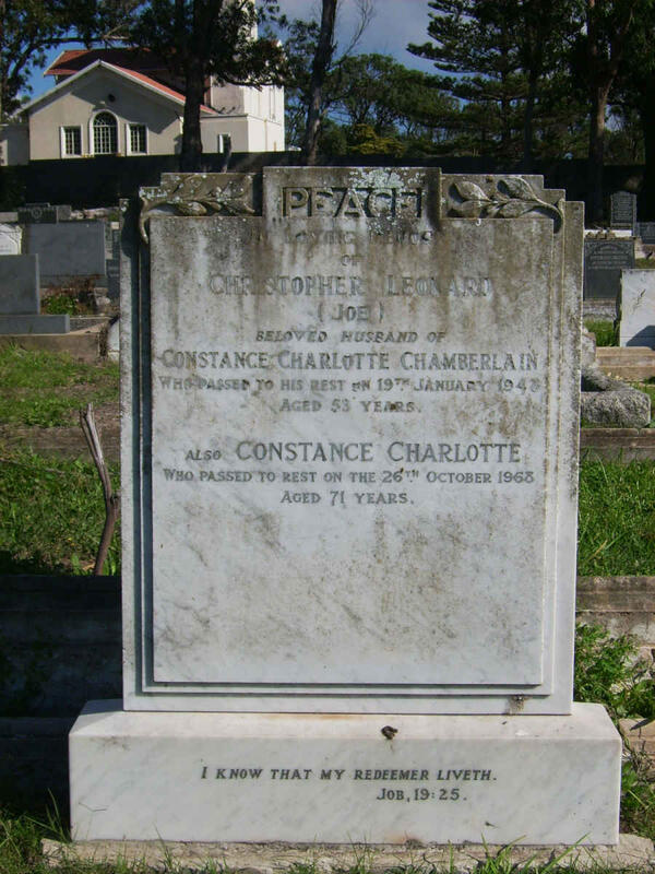 CHAMBERLAIN Christopher Leonard -1948 & Constance Charlotte -1968