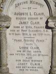 CLAIR Auguste L. -1910 & Janet -1925 :: CLAIR Louis -1913
