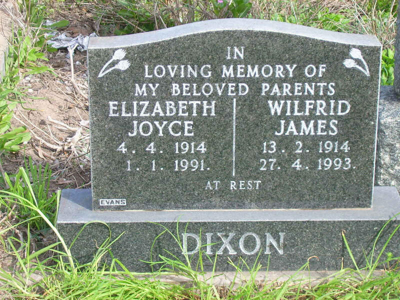 DIXON Wilfrid James 1914-1993 & Elizabeth Joyce 1914-1991