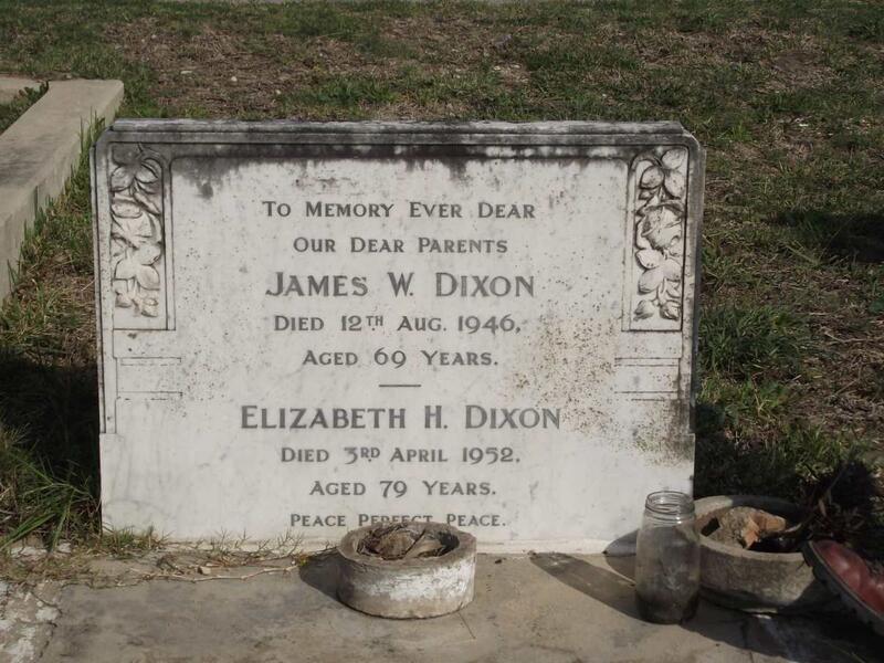 DIXON James W. -1946 & Elizabeth H. -1952