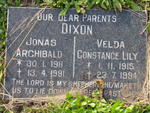 DIXON Jonas Archibald 1911-1991 & Velda Constance Lily 1915-1994