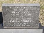 DODD Henry 1921-1937 :: GENDERS Sophia nee DODD 1904-1942