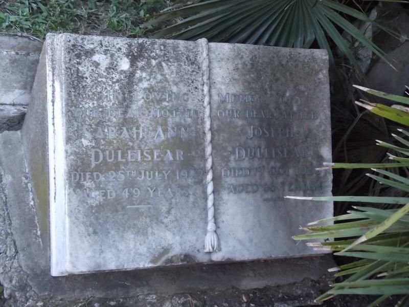DULLISEAR Joseph -1935 & Sarah Ann -1922