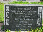 DEVENTER Johannes N., van -1943 :: BREWIS Aletta Johanna 1892-1976