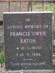 EATON Francis Owen 1900-1986