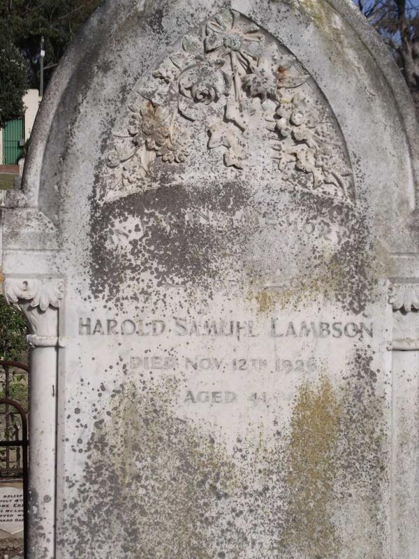LAMBSON Harold Samuel -1926