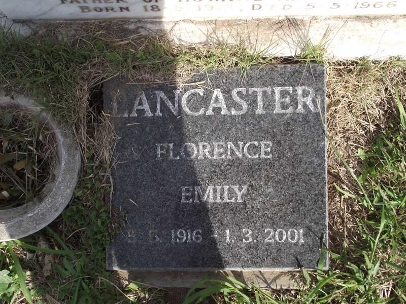 LANCASTER Florence Emily 1916-2001