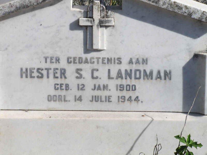 LANDMAN Hester S.C. 1900-1944