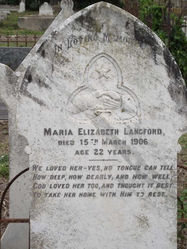 LANGFORD Maria Elizabeth -1906