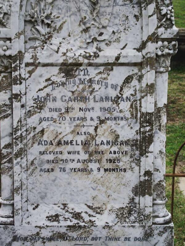 LANIGAN John Garth -1905 & Ada Amelia -1925