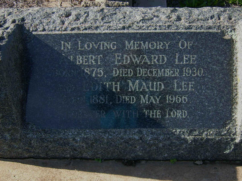 LEE Albert Edward 1875-1930 & Edith Maud 1881-1966