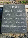 LEISNER Edward Carl 1886-1951 & Sarah Elizabeth 1888-1971