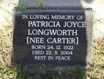 LONGWORTH Particia Joyce nee CARTER 1922-2004