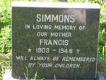SIMMONS Francis 1903-1948