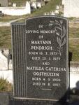 OOSTHUIZEN Matilda Caterina 1906-1987 :: PENDRIGH Maryann 1973-1975