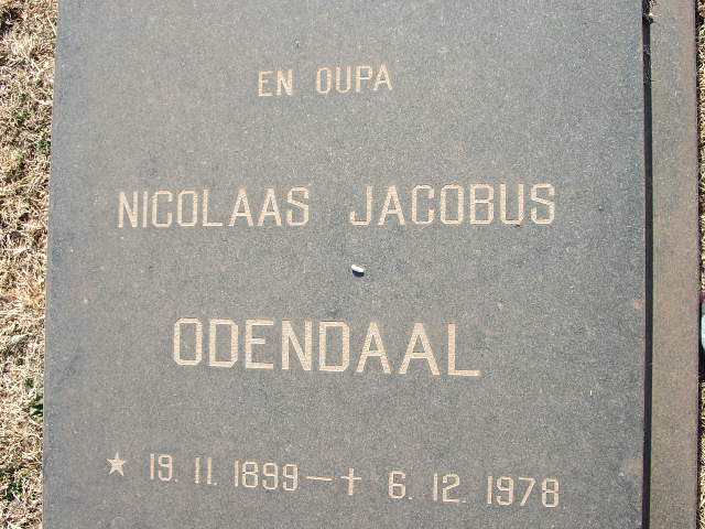 ODENDAAL Nicolaas Jacobus 1899-1978