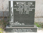 ON Daniel William, Wong 1912-1982